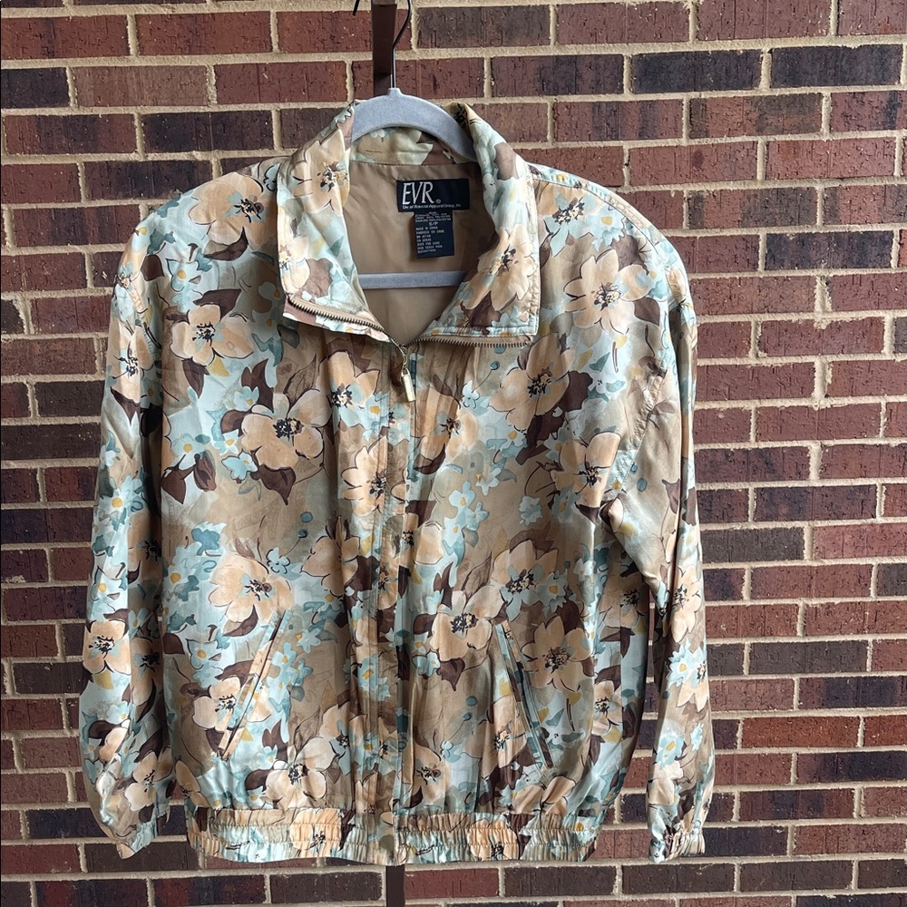 Floral women’s Jacket - Brown and Blue